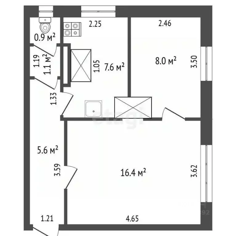 2-к кв. Вологодская область, Харовск ул. Пушкина, 10 (40.0 м) - Фото 1