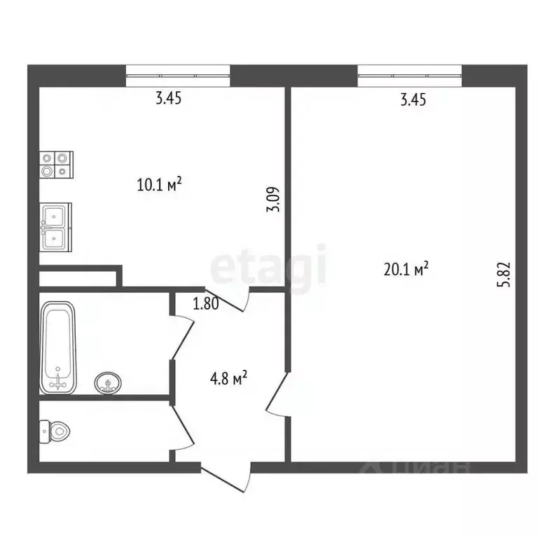 1-к кв. Санкт-Петербург Комендантский просп., 17К2 (38.6 м) - Фото 2