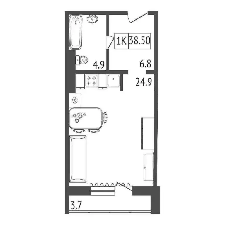 Продаётся квартира-студия, 38.5 м - Фото 0