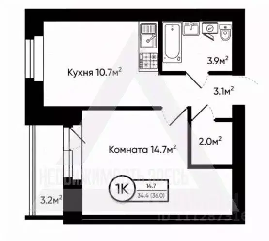 1-к кв. Владимирская область, Ковров Дубовая ул., 2 (36.0 м) - Фото 1