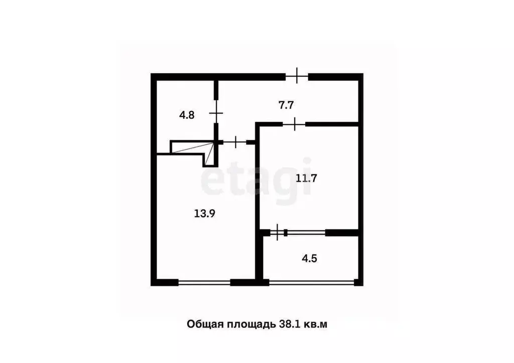 1-к кв. Краснодарский край, Горячий Ключ ул. Кириченко, 7 (38.1 м) - Фото 0