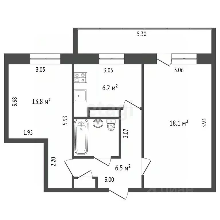 2-к кв. Марий Эл, Йошкар-Ола ул. Соловьева, 27 (48.5 м) - Фото 2