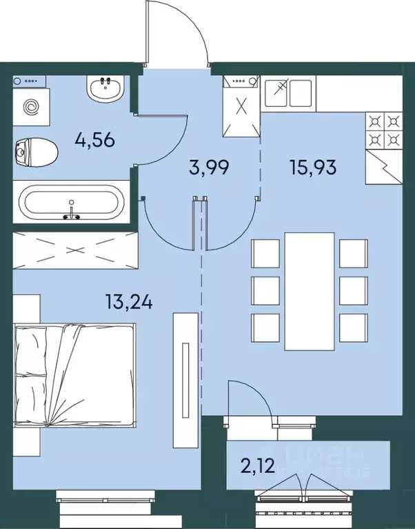 1-к кв. Иркутская область, Иркутский муниципальный округ, Маркова рп  ... - Фото 1