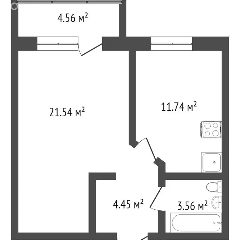 1-комнатная квартира: Улан-Удэ, Боевая улица, 9А (46.6 м) - Фото 1