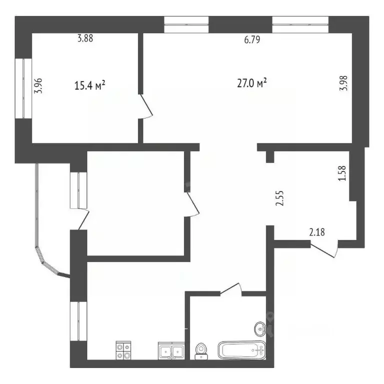 3-к кв. Тюменская область, Тюмень ул. Николая Федорова, 18 (92.6 м) - Фото 1