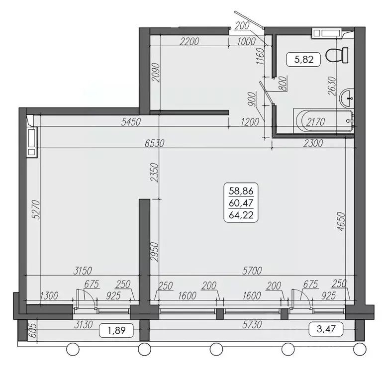 2-к кв. Приморский край, Владивосток ул. Мыс Кунгасный, 3Б (60.47 м) - Фото 0