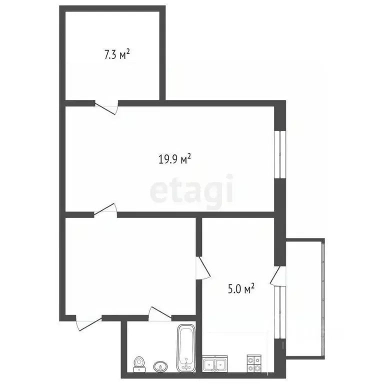 1-к кв. Севастополь ул. Хрусталева, 61 (47.4 м) - Фото 1