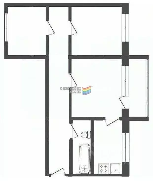 2-к кв. Красноярский край, Красноярск ул. Ломоносова, 94Б (50.1 м) - Фото 1