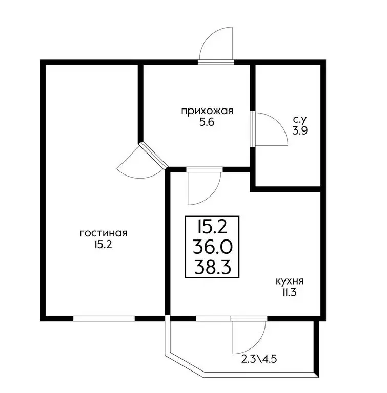 1-комнатная квартира: Краснодар, улица Григория Булгакова, 6 (38 м) - Фото 0