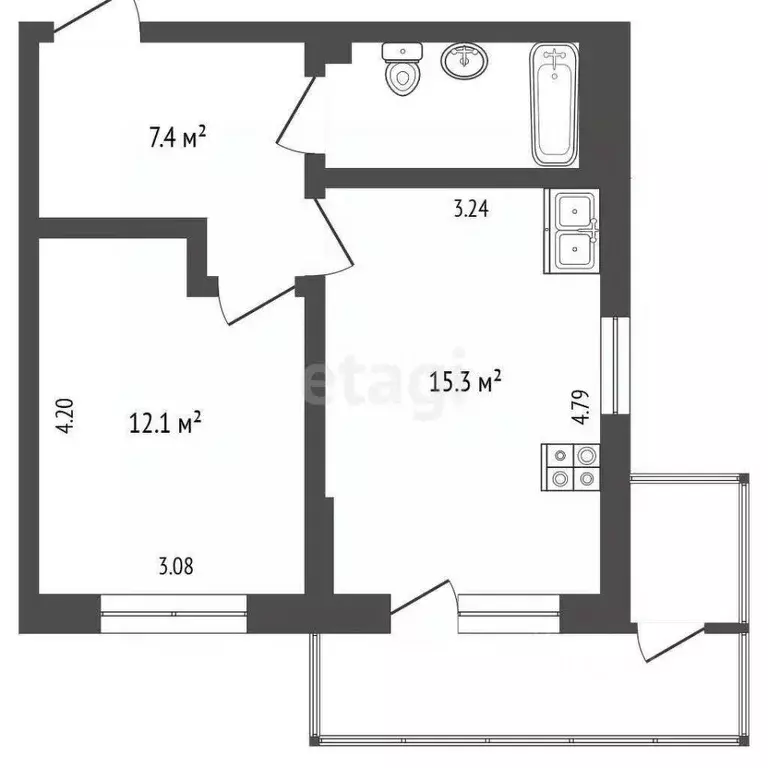 1-к кв. Камчатский край, Петропавловск-Камчатский ул. Ларина, 22/7 ... - Фото 1