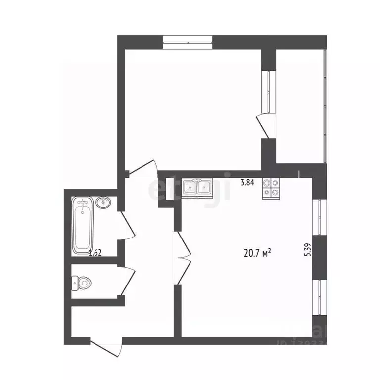 1-к кв. Тюменская область, Тюмень ул. Монтажников, 53 (49.4 м) - Фото 1