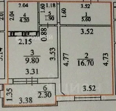 1-к кв. Чувашия, Чебоксары ул. П.В. Дементьева, 4к1 (42.0 м) - Фото 2