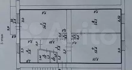 3-к. квартира, 61,4 м, 5/5 эт. - Фото 0