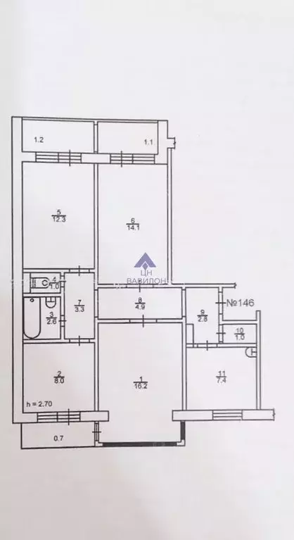 4-к кв. Ростовская область, Волгодонск просп. Мира (73.6 м) - Фото 1