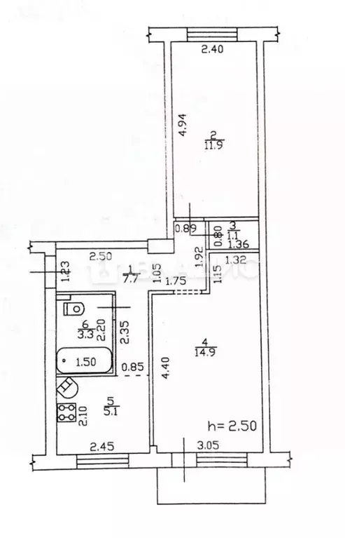2-к кв. Алтайский край, Бийск Социалистическая ул., 25 (44.0 м) - Фото 1