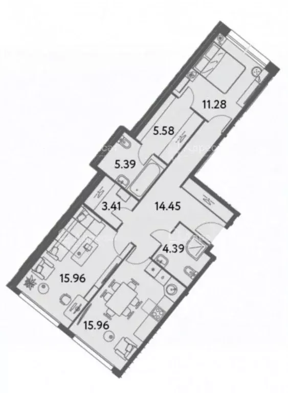 2-к кв. Москва ул. Годовикова, 11к2 (76.42 м) - Фото 1