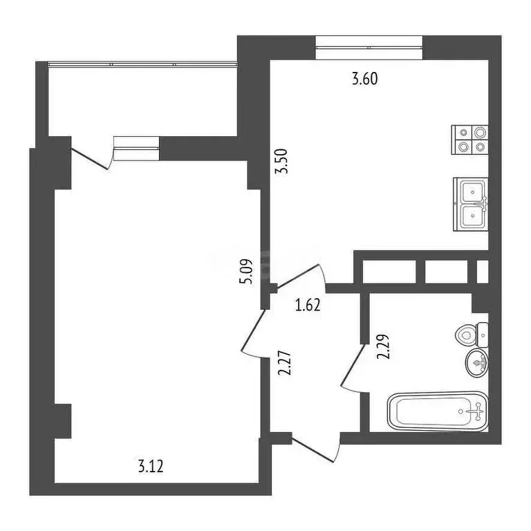 1-комнатная квартира: Дубовое, Чудесная улица, 3 (34.7 м) - Фото 0