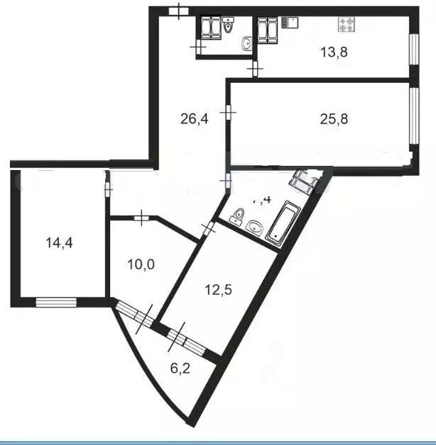 3-к кв. Санкт-Петербург Туристская ул., 11к2 (114.0 м) - Фото 0