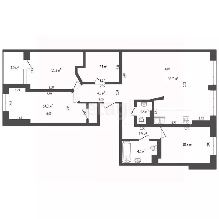 4-к кв. Тюменская область, Тюмень ул. Газовиков, 19 (85.0 м) - Фото 1