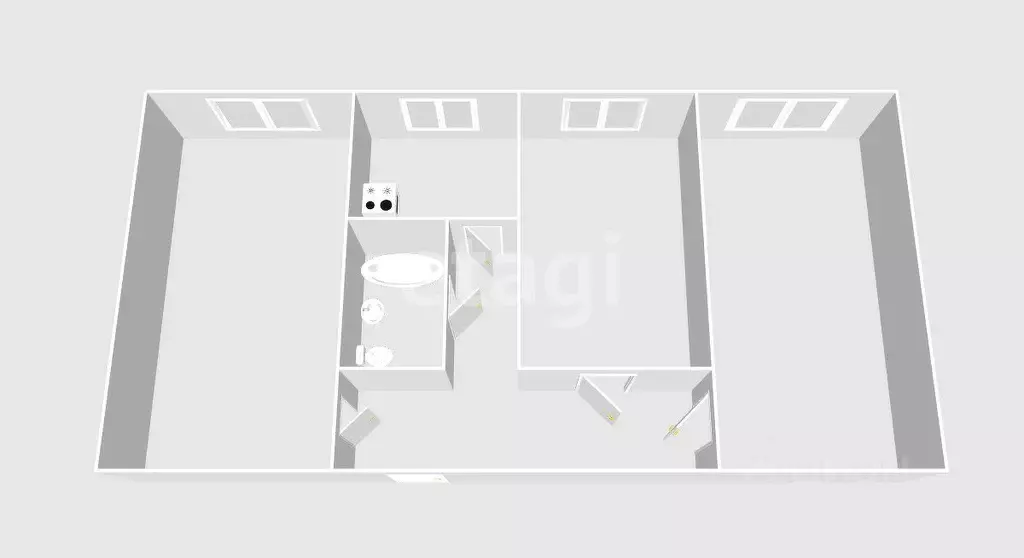 3-к кв. Сахалинская область, Южно-Сахалинск ул. Чехова, 1 (57.9 м) - Фото 2