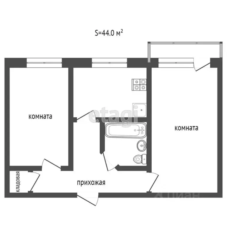 2-к кв. Камчатский край, Петропавловск-Камчатский ул. Академика ... - Фото 2