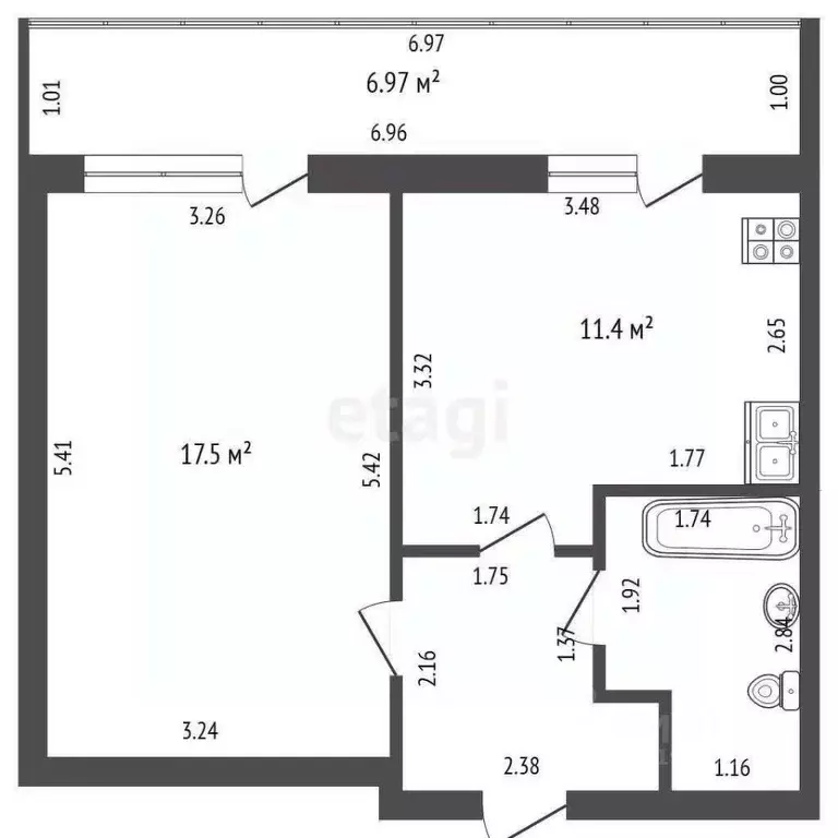 1-к кв. Мордовия, Саранск Севастопольская ул., 25Б (36.7 м) - Фото 0