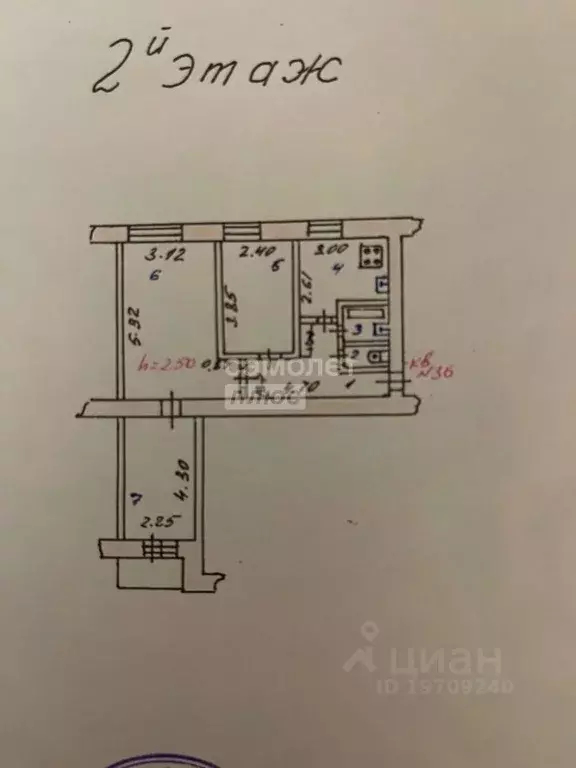 3-к кв. Курская область, Курск Интернациональная ул., 2 (54.9 м) - Фото 2
