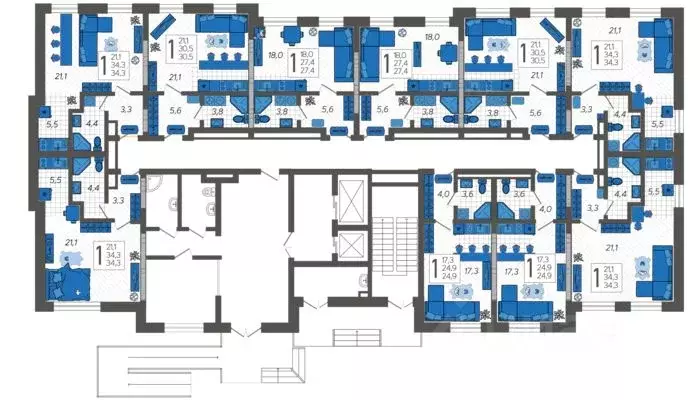 Студия Краснодарский край, Сочи ул. Искры, 88к3 (34.3 м) - Фото 1