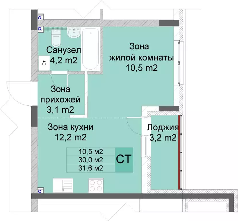 Квартира-студия: Нижний Новгород, Советский район (31.6 м) - Фото 1