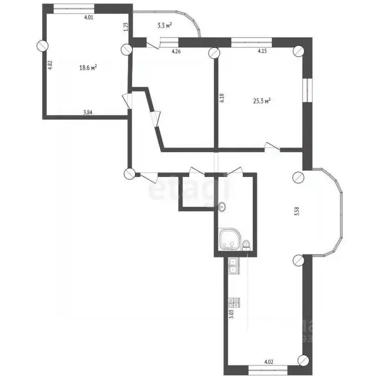 3-к кв. Тюменская область, Тюмень ул. 50 лет ВЛКСМ, 19 (110.0 м) - Фото 1