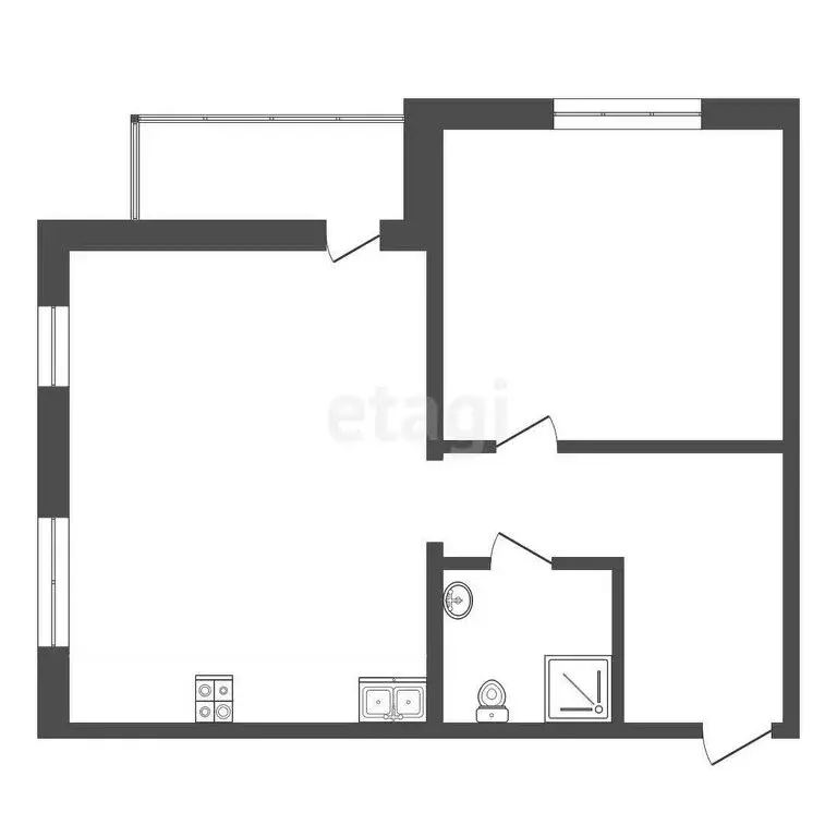 1-комнатная квартира: Тюмень, улица Игоря Комиссарова, 2 (61.4 м) - Фото 1