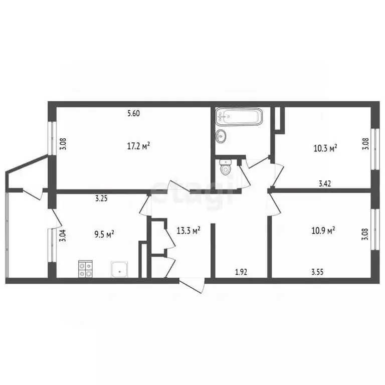 3-к кв. Камчатский край, Петропавловск-Камчатский ул. Фролова, 2 (66.4 ... - Фото 1