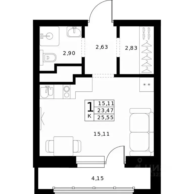 Студия Нижегородская область, Нижний Новгород Ленгородок мкр, Мед ... - Фото 0