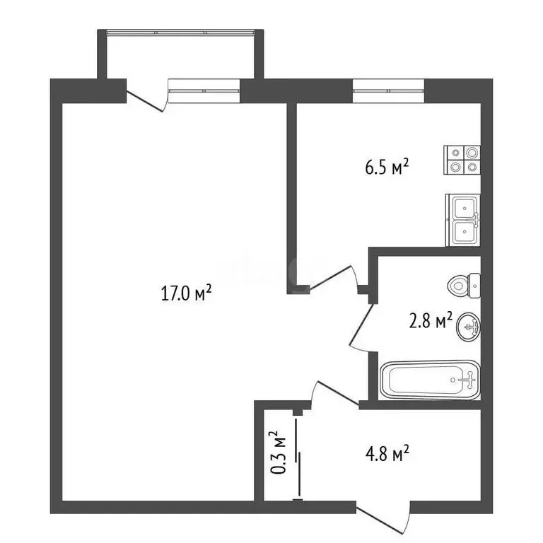 1-комнатная квартира: Феодосия, улица Чкалова, 175 (32 м) - Фото 1