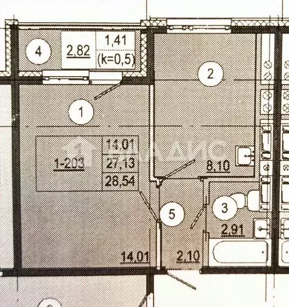 1-к кв. Владимирская область, Владимир ул. Всесвятская, 13 (28.54 м) - Фото 1