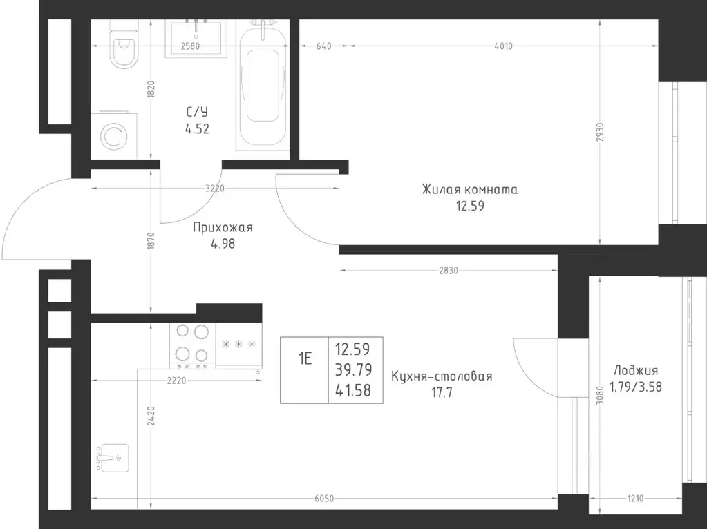1-к кв. Татарстан, Казань Седьмое Небо жилрайон,  (41.58 м) - Фото 2