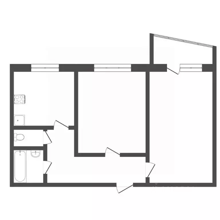 2-к кв. Тюменская область, Тюмень ул. Николая Чаплина, 123 (54.0 м) - Фото 2