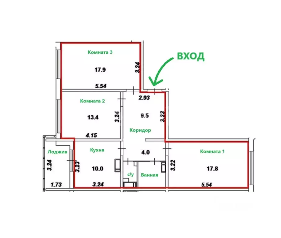 3-к кв. Воронежская область, Воронеж ул. Конструкторов, 29Ак2 (76.8 м) - Фото 2