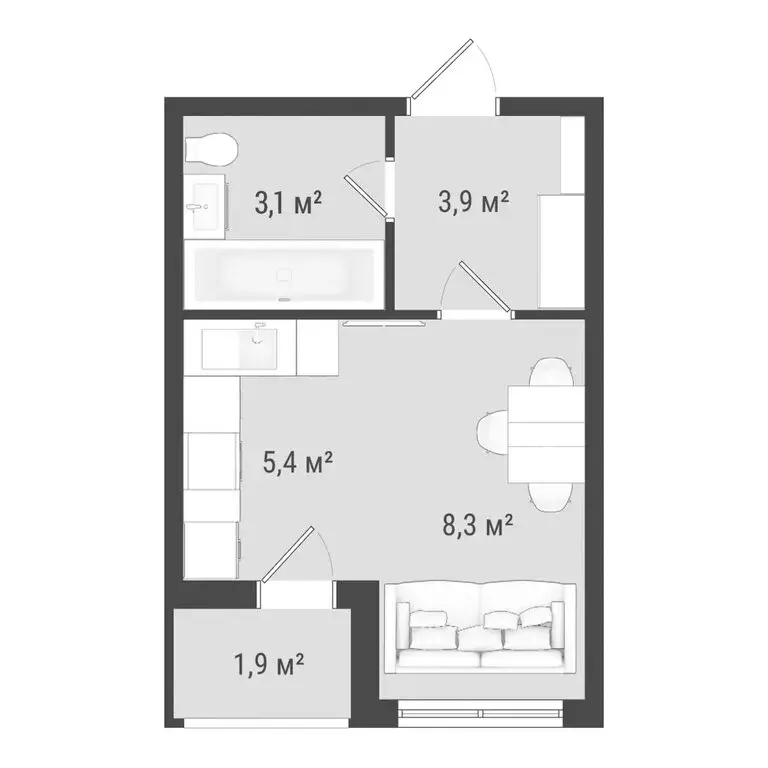 1-комнатная квартира: Ижевск, Воткинское шоссе, 83к2 (31.4 м) - Фото 2