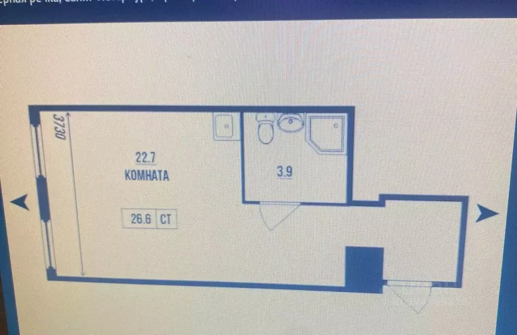 Студия Санкт-Петербург Приморский просп., 6 (26.6 м) - Фото 2