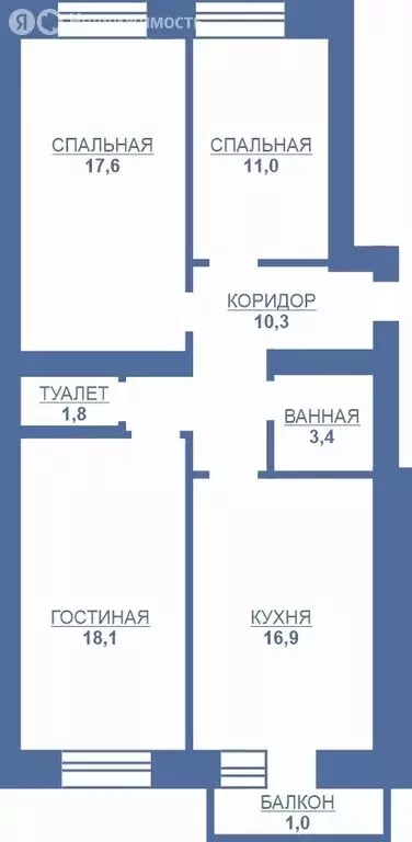 3-комнатная квартира: тамбов, улица подвойского, 6в (80.1 м) - Фото 0