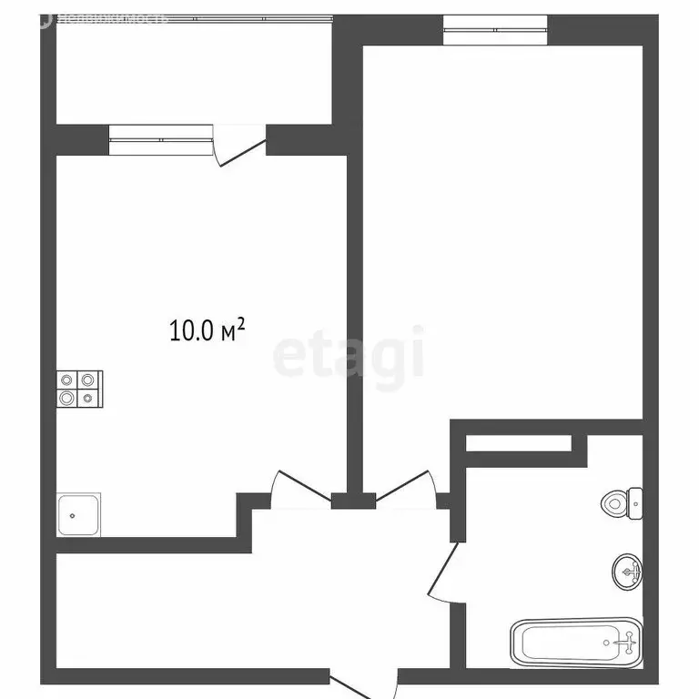 1-комнатная квартира: Тюмень, улица Тимофея Чаркова, 69 (26 м) - Фото 0