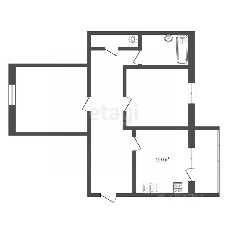 2-к кв. Тамбовская область, Тамбов Первомайская пл., 26к1 (75.2 м) - Фото 1