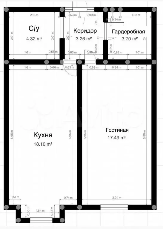 1-к. квартира, 44 м, 5/13 эт. - Фото 0