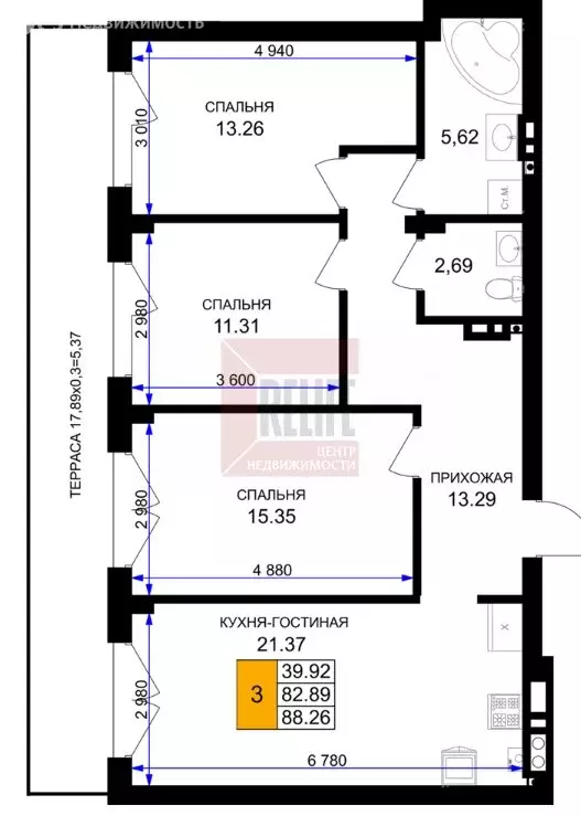 3-комнатная квартира: Гурьевск, улица Героя России Катериничева, 2к1 ... - Фото 1