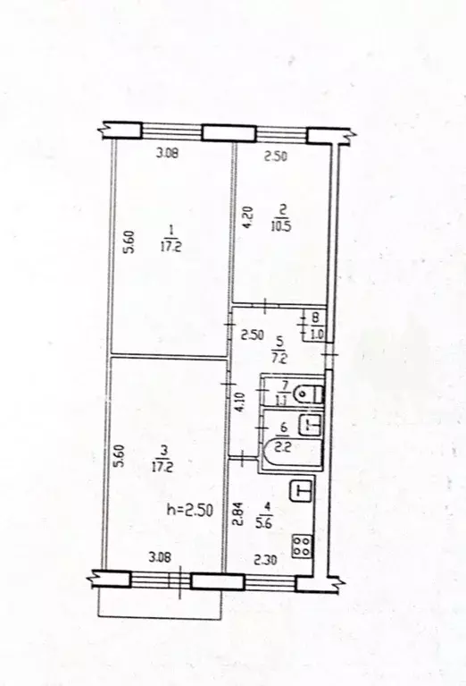 3-к кв. Хабаровский край, Хабаровск 1-й мкр, ул. Калараша, 28 (62.0 м) - Фото 1