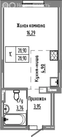 Квартира-студия: Краснообск, жилой комплекс Базилик (28.9 м) - Фото 1