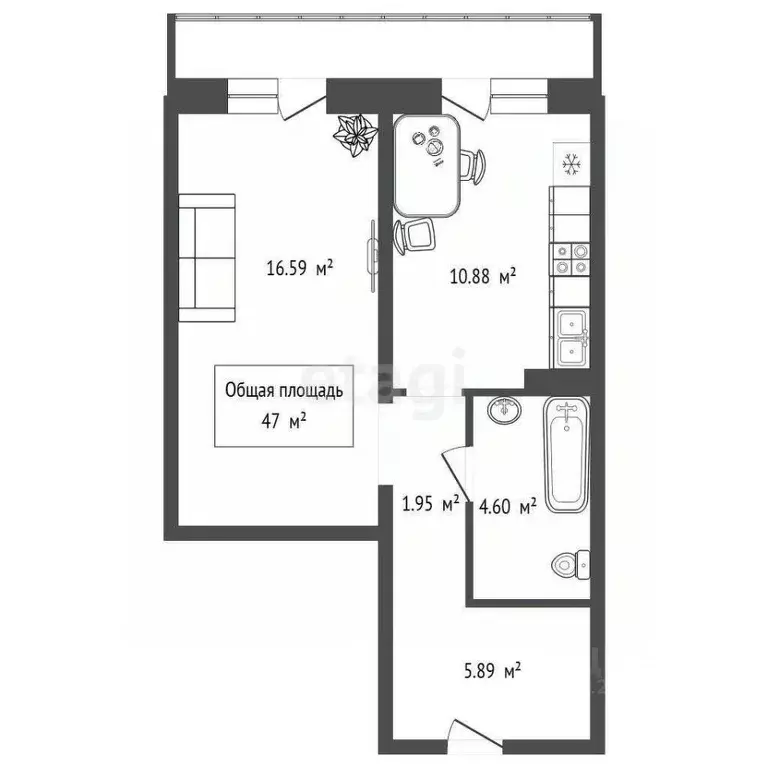 1-к кв. Новосибирская область, Новосибирск ул. Николая Сотникова, 11/1 ... - Фото 2
