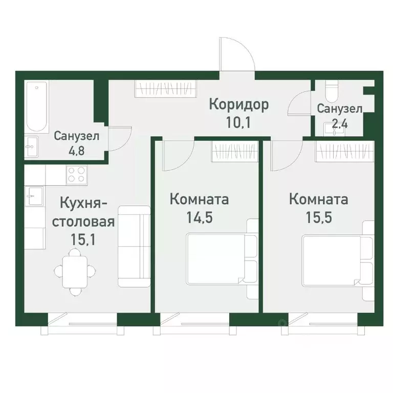 2-к кв. Челябинская область, Челябинский городской округ, пос. ... - Фото 0