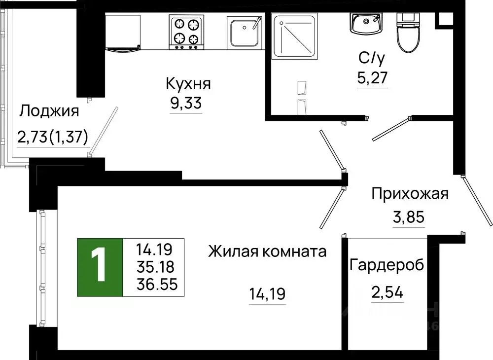 1-к кв. Ростовская область, Ростов-на-Дону Нефтекачка кв-л, Октябрь ... - Фото 0